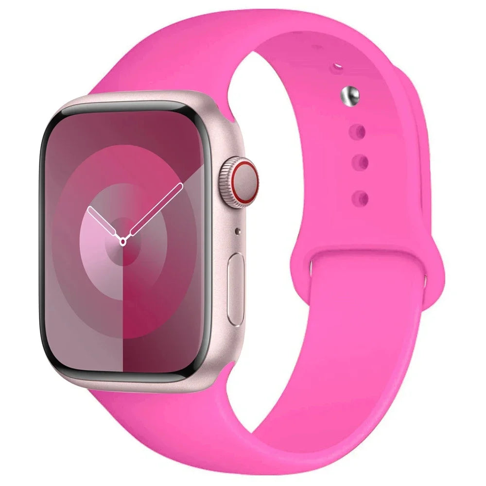 Silicone Band For Apple Watch strap 44mm 45mm 40mm 41mm 42-46mm 49mm sport bracelet iwatch series 11-10-9-8 7 6 5 4 SE-Ultra 2/3