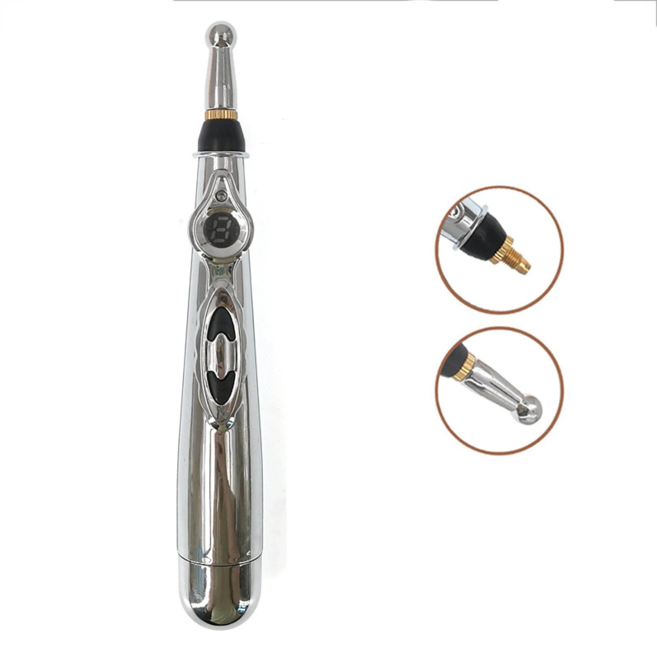 2/5 Heads Electric Acupuncture Point Massage Pen Meridian Energy Massage Pen Pain Relief Therapy Back Neck Face Beauty Roller