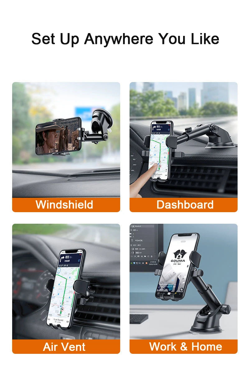 Car Sucker Phone Holder Mount Stand Portable Phone Stand Extension Arm Cell Phone Support For iPhone 14 13 Xiaomi Huawei Samsung