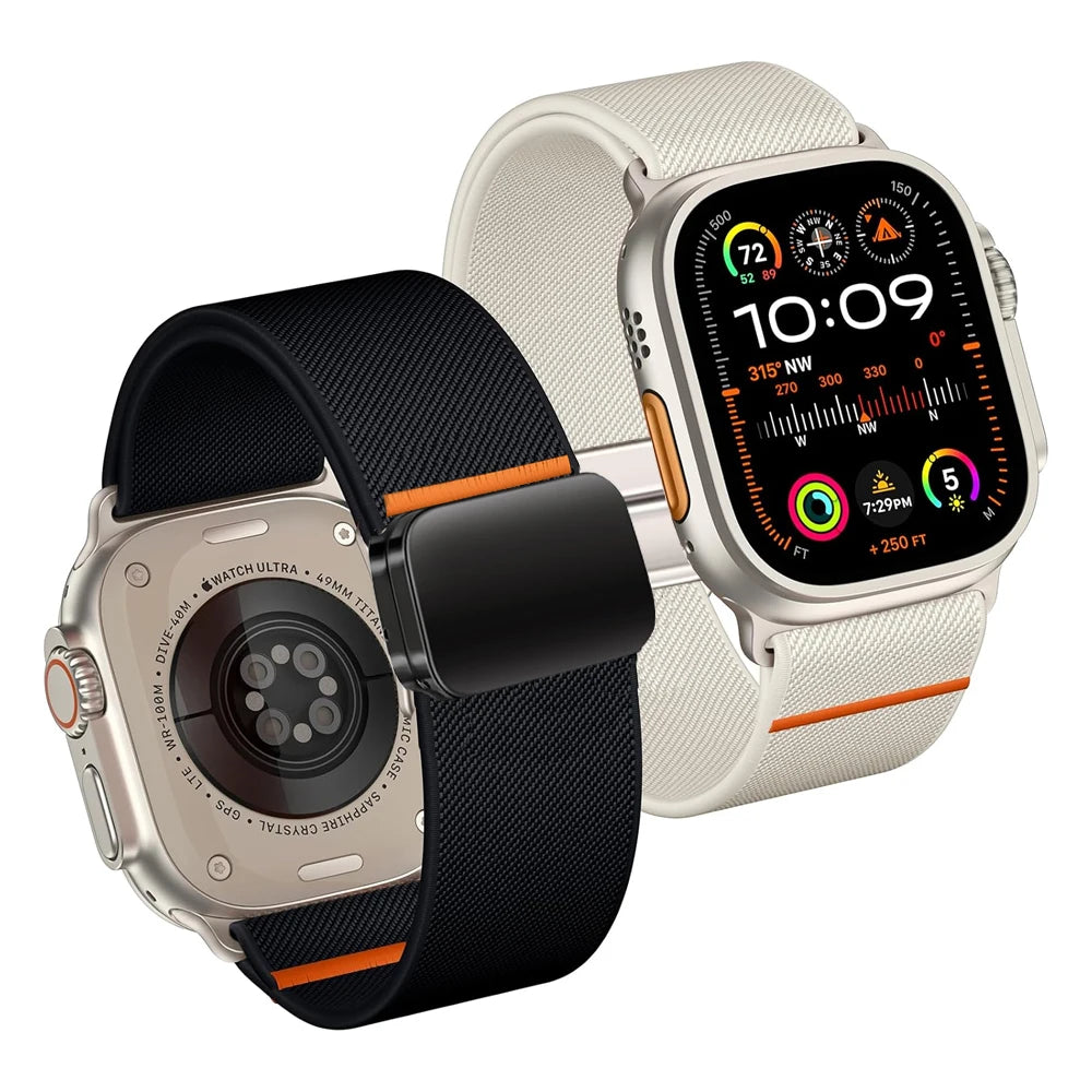 Magnetic Sport Strap For Apple Watch Band 49mm 45mm 46mm 44mm 42 41 40mm Nylon Correa Bracelet IWatch Ultra3 11 10 9 8 7 6 5 SE