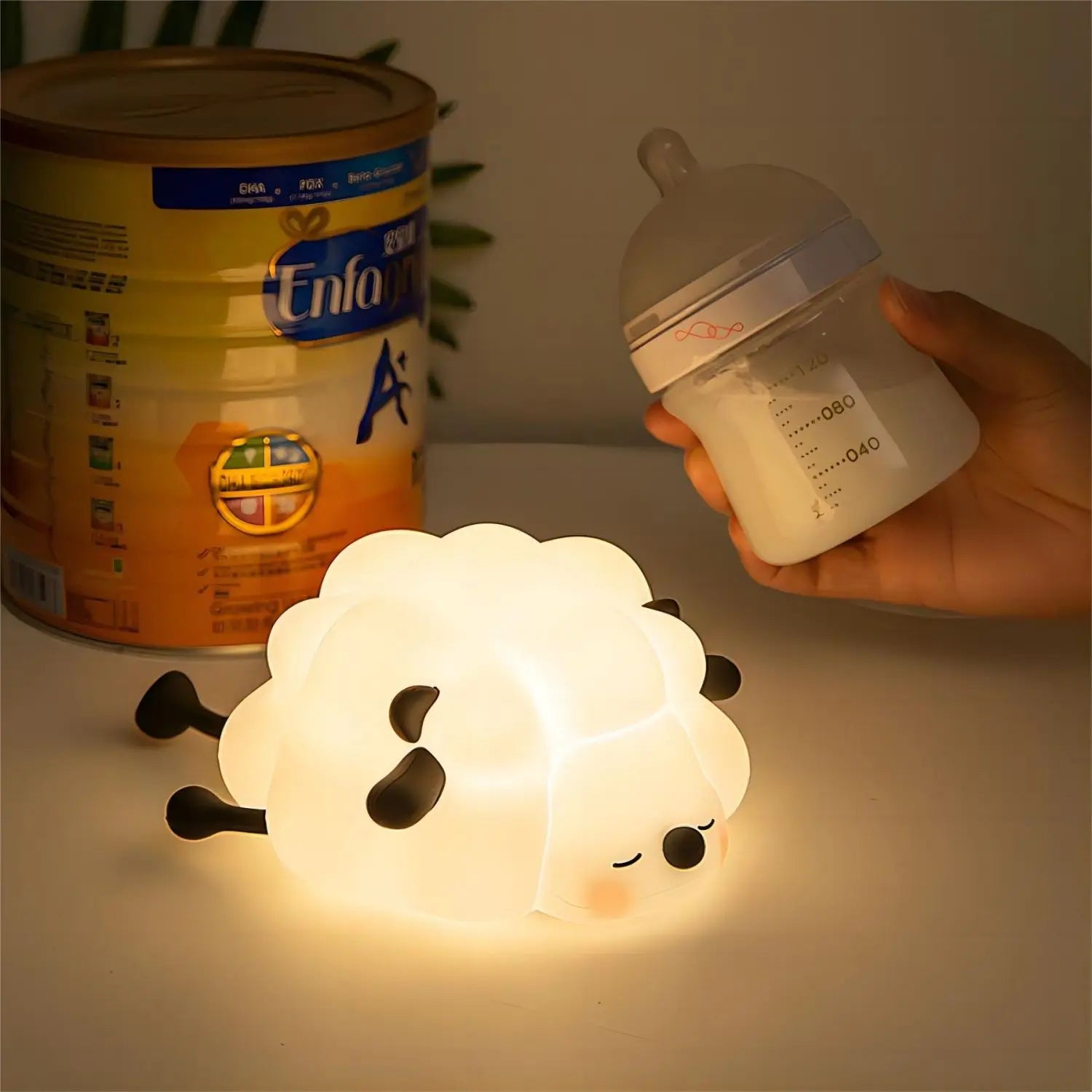 Cute Silicone Night Lights Sheep Cartoon Bedroom Lamp for Children's Room Decor Rechargeable Timing Dimming Sleep Night Light