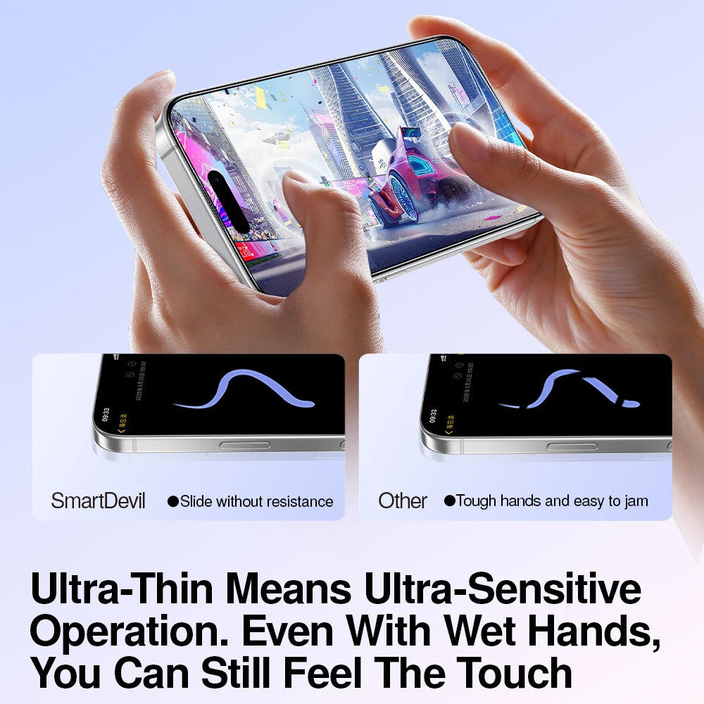 SmartDevil Anti-blue Light Temperd Glass Film for iPhone 17 Pro max iPhone Air Borderless Screen Protector for iPhone 17