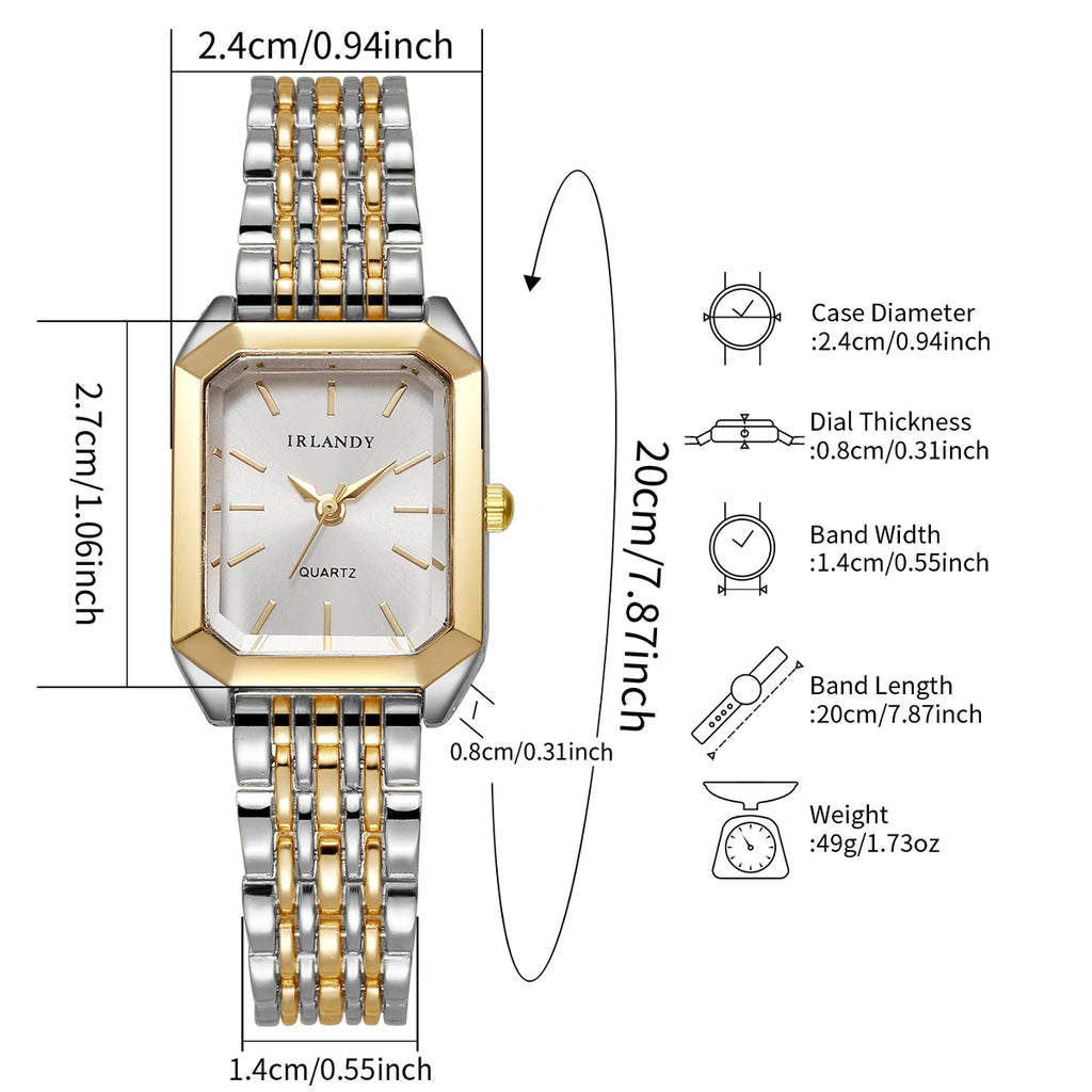 Fashion Rectangle Women Watches Steel Strap Ladies Quartz Wrist Watch Reloj Mujer Girls Clock Gift(Without Box)