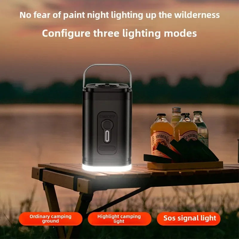 YIJU 3 in 1 Electric Air Pump with Lights Mini Wireless Air Compressor USB Charging Inflator/Deflator Pumps for Outdoor Camping