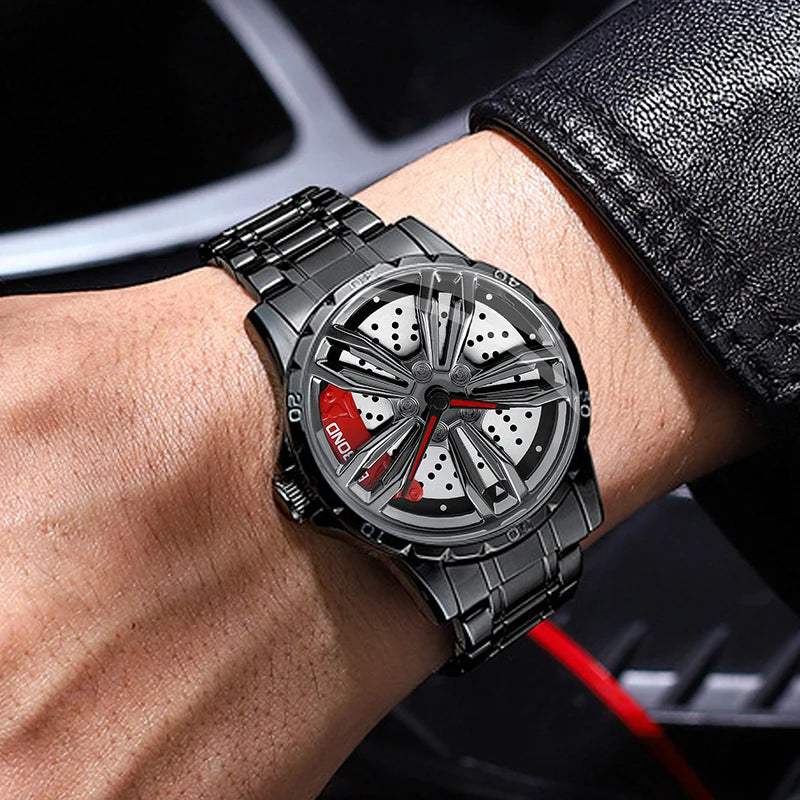 UTHAI Automotive Wheel Hub Hollow Mechanical Watch Luxury Fashion Wheel Hub Waterproof Stainless Steel Men's Watch V002