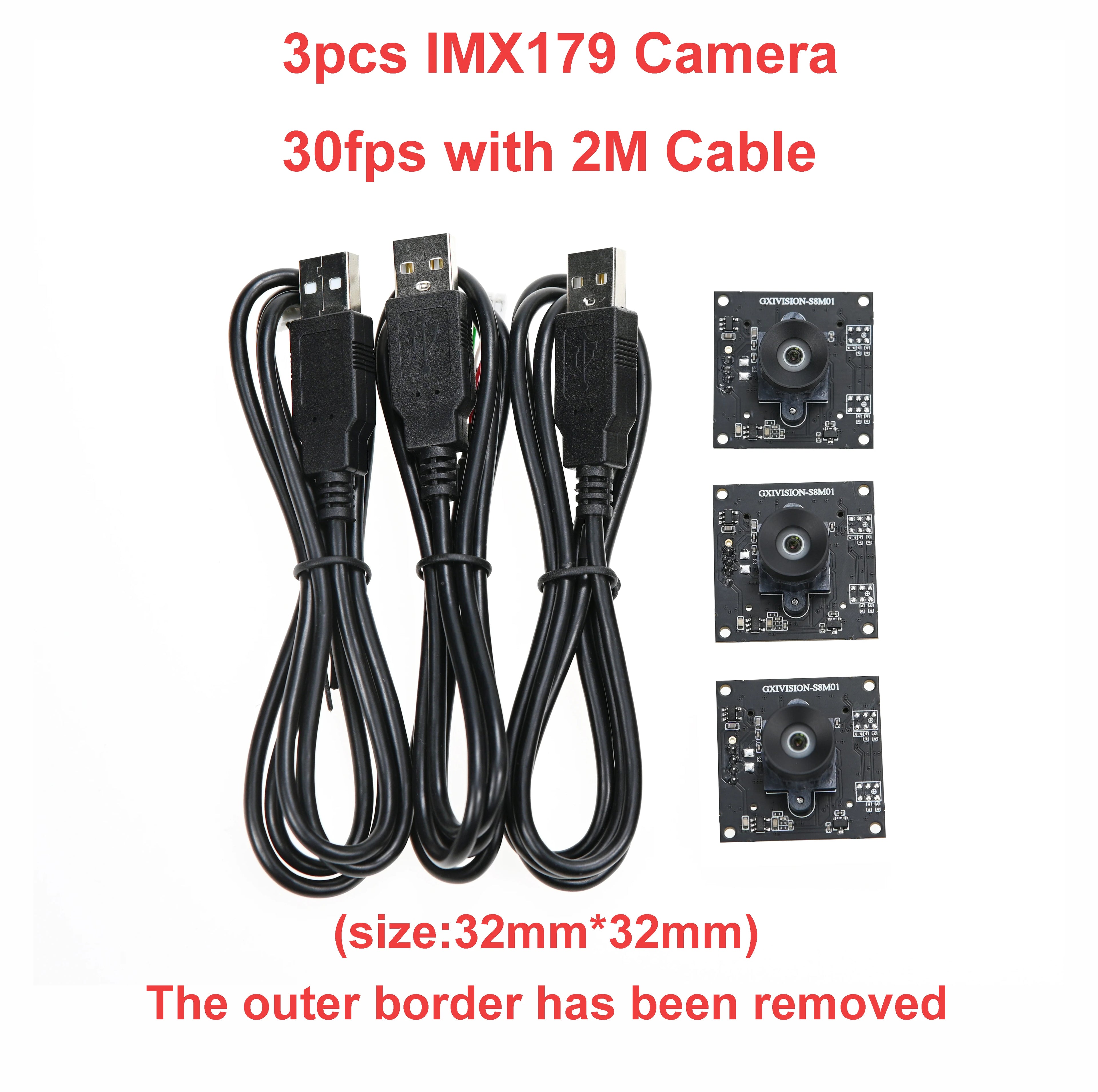 GXIVISION USB Camera Module IMX179 /OV2735/OV9732/OV2710 100 Degree 30fps 2M Cbale No Distortion,Compatible For Autodarts.io