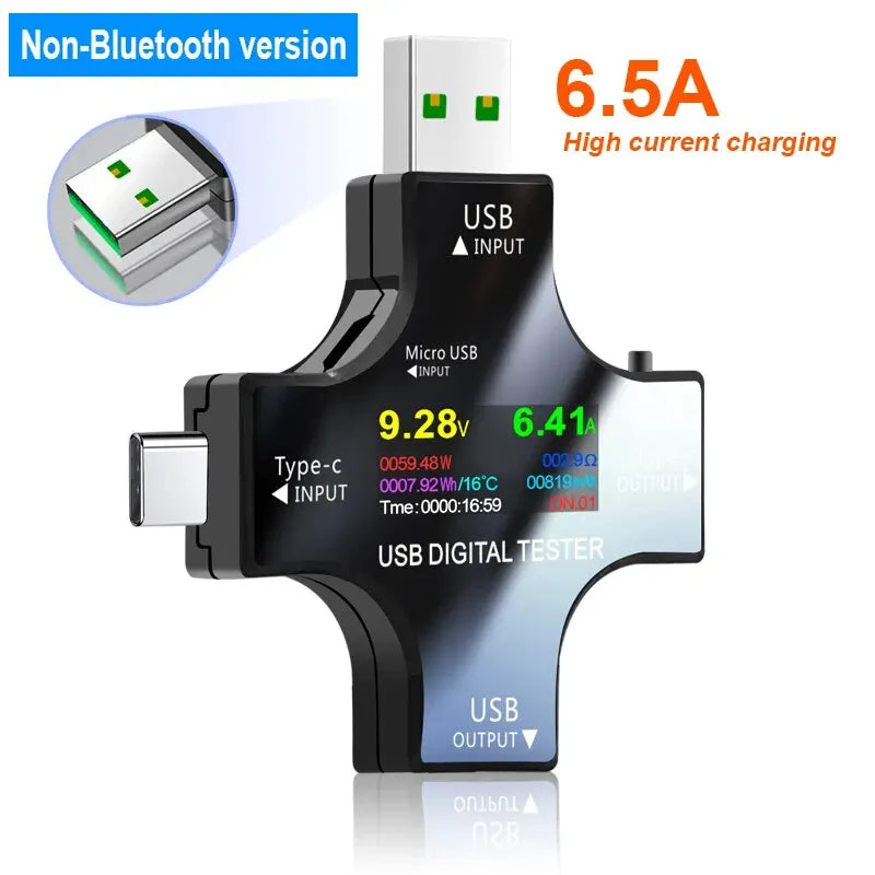 ‌USB Tester Type-C PD Digital Capacity Meter 8A Voltage Current Monitor Power Bank Charger Detector with QC3.0 Fast Charging