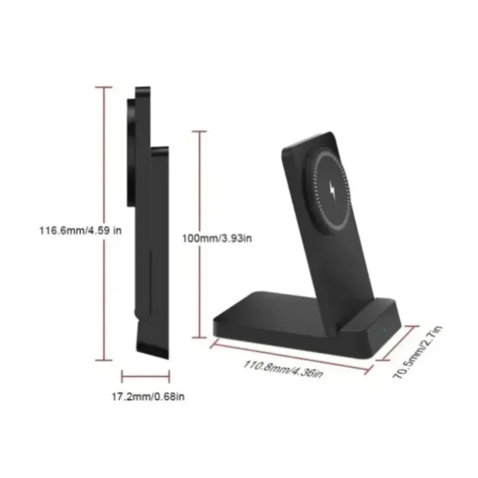 Foldable Magnetic Wireless Charging Stand Auto Adsorption Anti-slip for Desktop Office Home Travel for iPhone17 16 15 14 Charger