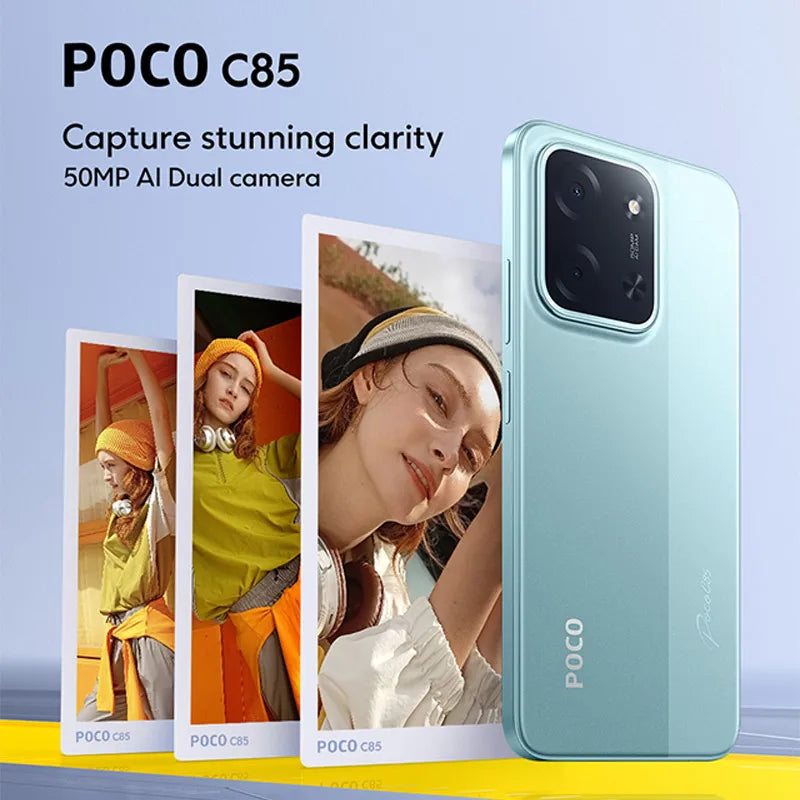 Newest POCO C85 Global Version Cellphone NFC 128/256GB MTK Helio G81 Ultra 6000mAh battery 6.9" display 50MP Camera