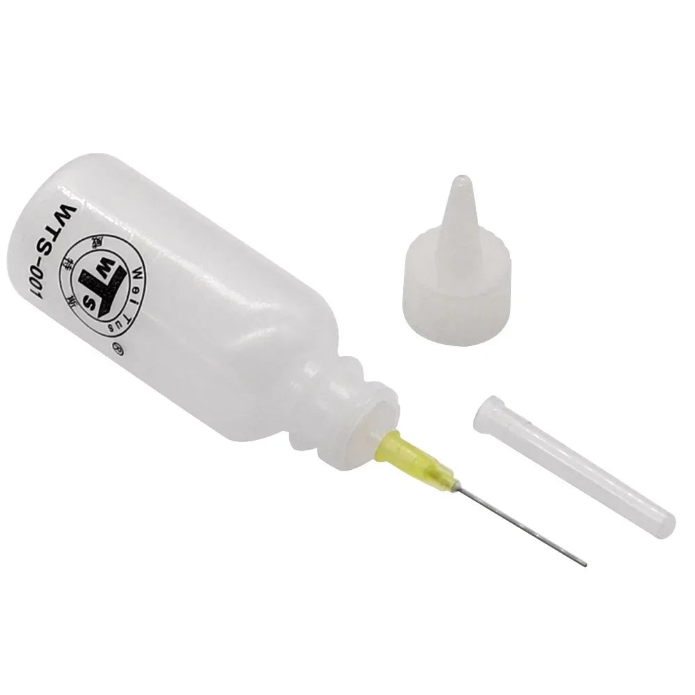 WTS-001 50ml Needle Tip Plastic Rosin Bottle Cleaning Liquid Flux Alcohol Oil Dispenser Plastic Hand Bottle Cleaner DIY Repair