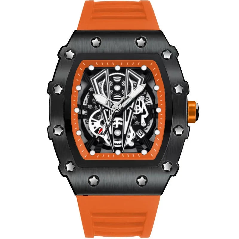 Luxury Quartz Men’s Wristwatch Male Watch for Man Watches Non-Mechanical Trend Automatic Calendar Hollow Dial Waterproof Clock