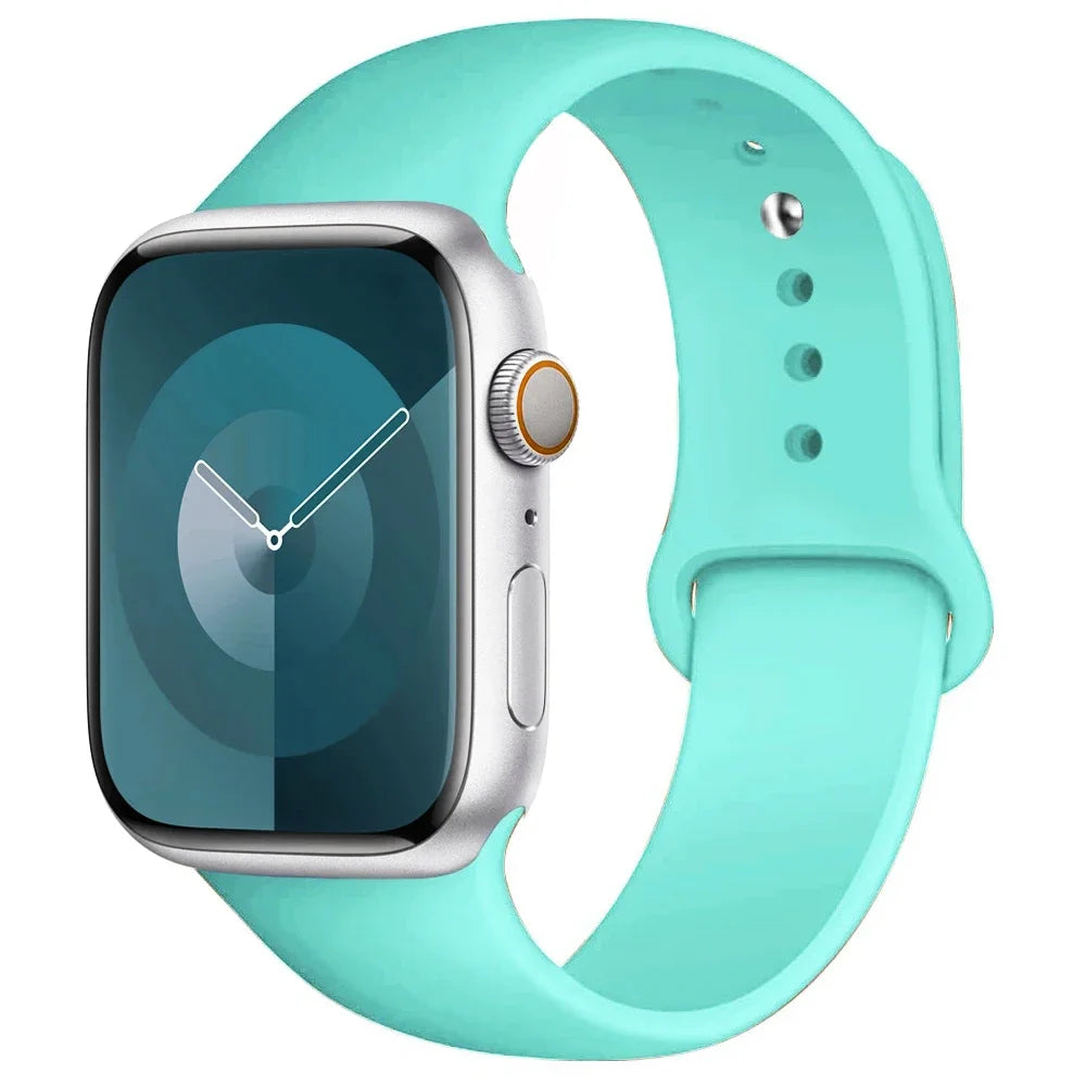 Silicone Band For Apple Watch strap 44mm 45mm 40mm 41mm 42-46mm 49mm sport bracelet iwatch series 11-10-9-8 7 6 5 4 SE-Ultra 2/3