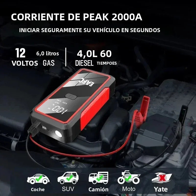 Power Bank 2000A/600A 12V Car Battery Jump Starter Portable Charger Petrol Diesel Auto Starting Device Booster Emergency Starter