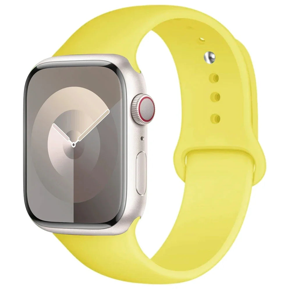 Silicone Band For Apple Watch strap 44mm 45mm 40mm 41mm 42-46mm 49mm sport bracelet iwatch series 11-10-9-8 7 6 5 4 SE-Ultra 2/3