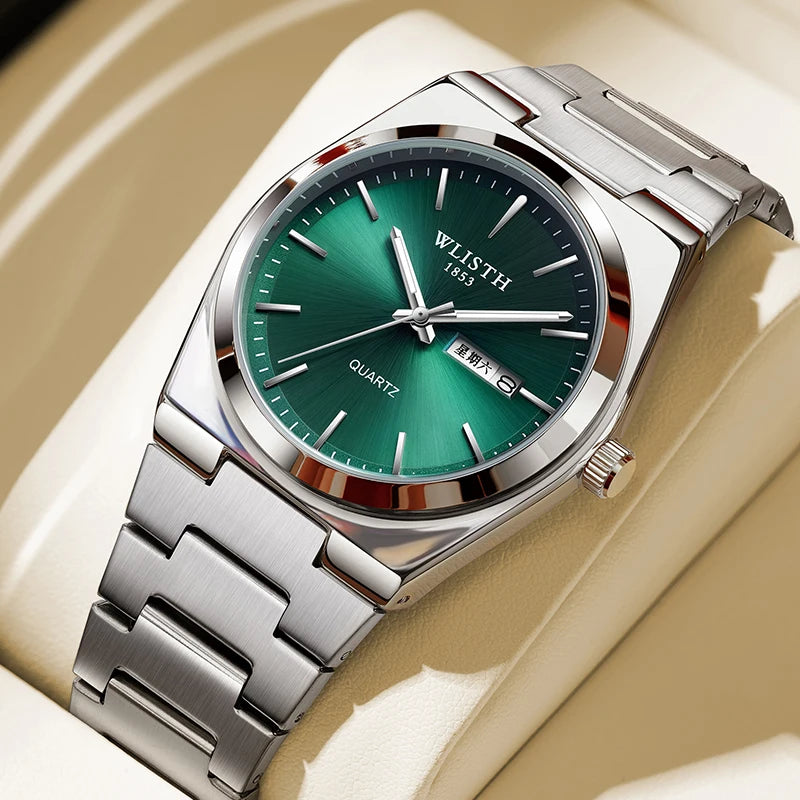 WLISTH Luxury Men Watch Waterproof Fashion Business Watch Stainless Steel Watch For Man Casual Quartz Watches Male Sport reloj