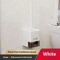 Bathroom Toilet Brush Holder Cleaning Tools Space Aluminum Wall Mounted No Drill Vertical Toilet Brush Bathroom Accessories