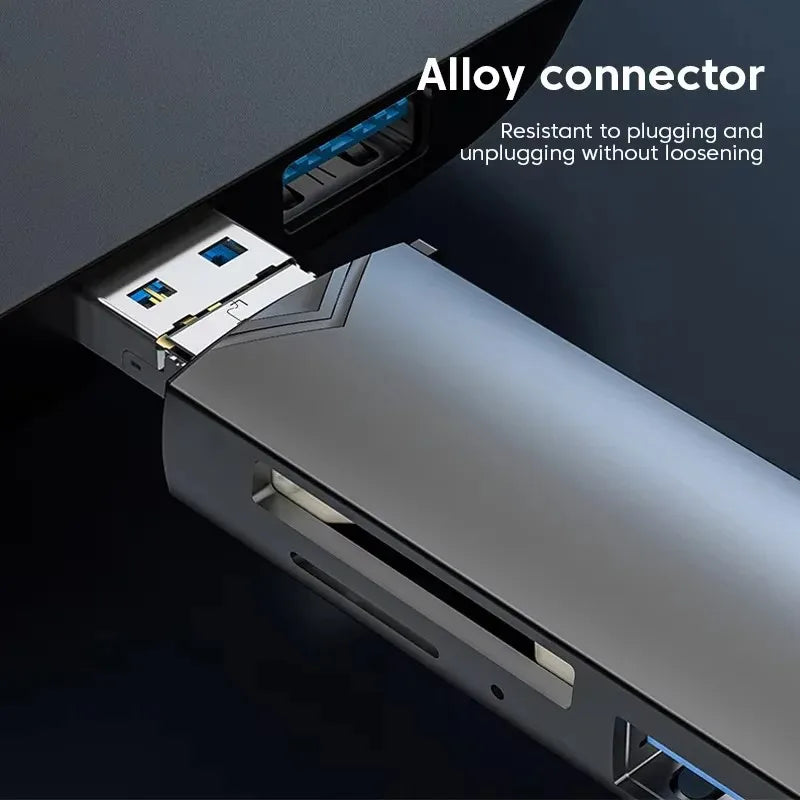 6 In 1 OTG Multifunction USB 3.0 Card Reader U Disk TYPE-C/Usb/Tf/Sd Flash Drive Memory Card for Adapter Phone Laptop Compute