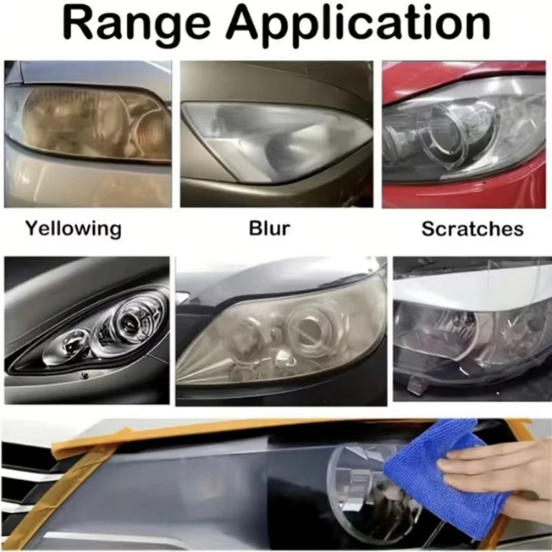 Car Lamp Restoration Polishing Kit - Headlight Scratch Remover & Oxidation Cleaner Repair Paste for Headlamp Assembly Polish Wax