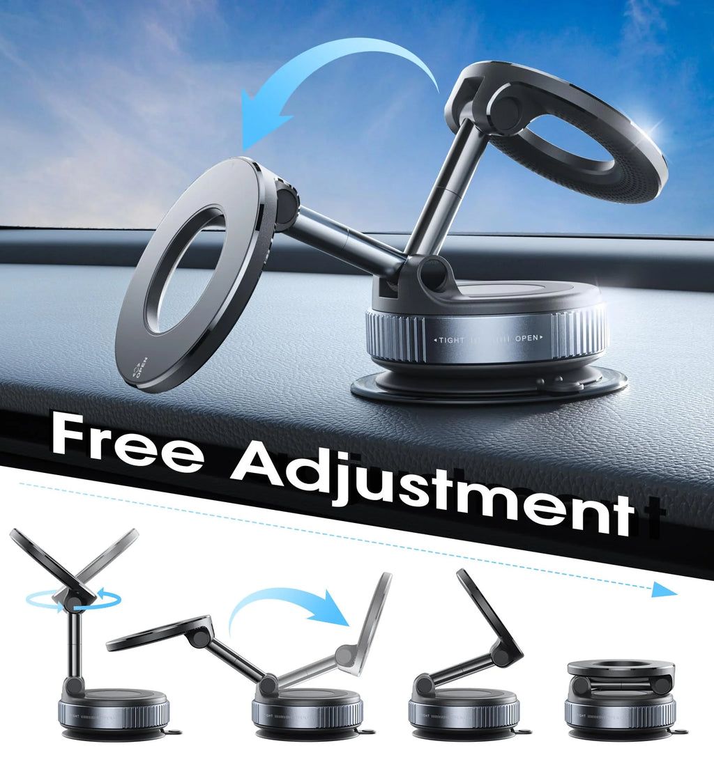 New Vacuum Magnetic Car Phone Holder with 360° Rotation &Foldable Design Strong Magnetic Absorption For iphone 12 13 14 15 16 17