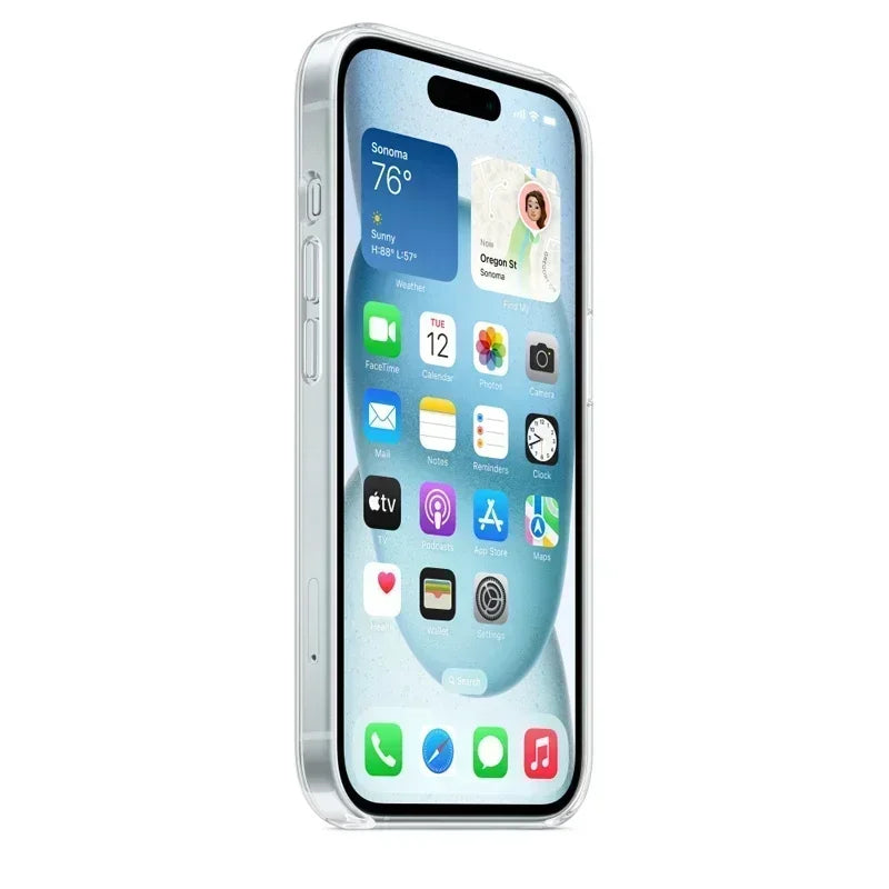 Magnetic Original Clear Case For iPhone 17 16 15 14 13 12 11 Pro Max Plus mini Air Funda For Magsafe Silicone Transparent Cover