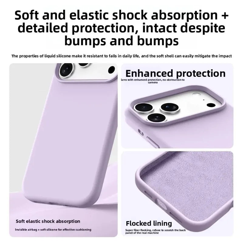 Liquid Silicone Magnetic for MagSafe Phone Case for IPhone17ProMax 16 15 14 13 17Air Solid Color Skin Protection Soft Back Cover