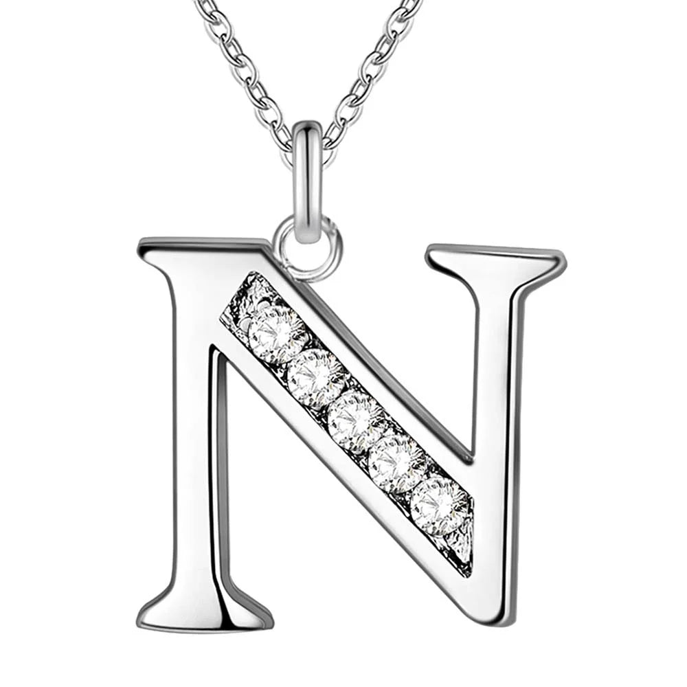 925 Sterling Silver 26 Letters Necklace Pendant for Women Wedding Engagement Jewelry Fashion Classics Gift Party High quality