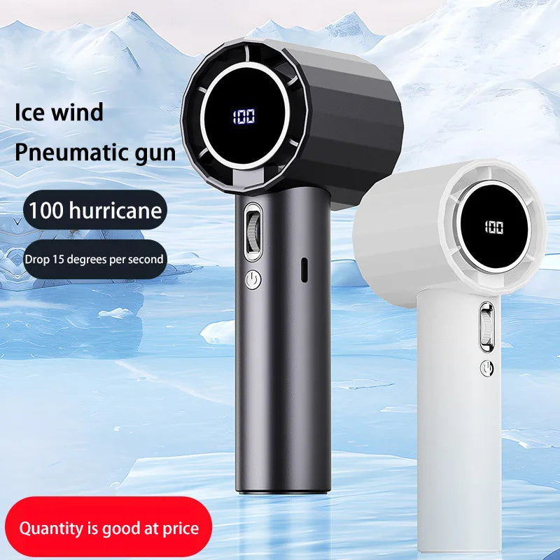 Lenovo Portable Refrigeration Fan Handheld Turbo Fan 100 Gears Adjustable USB Rechargeable Mini Personal Fan for Travel Camping