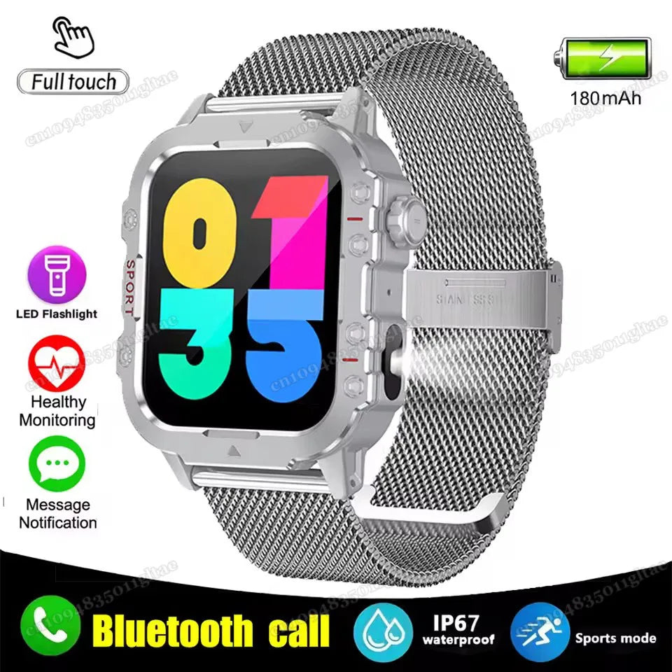 1400mAh Big Battery Smart Watch Men Outdoor GPS Flashlight 10ATM Waterproof Bluetooth Call AMOLED HD Sports Smartwatch AT-1282