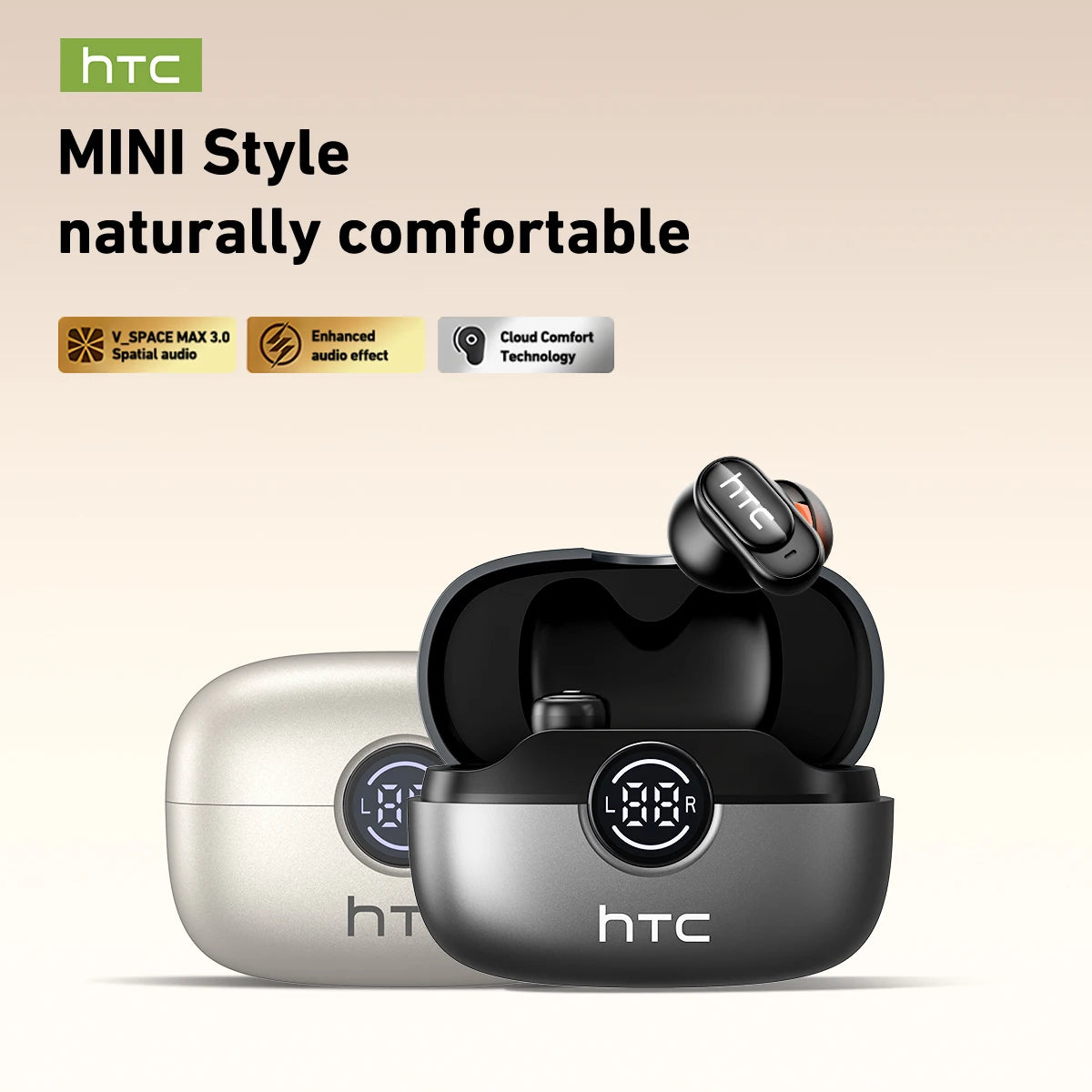HTC NE79 TWS Bluetooth 6.0 Earphones AI Translator In-Ear HiFi Sound Headset for Sports Headset with Clear Call Mic