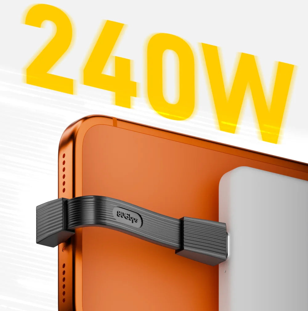 USB 4.0 Type-C to Type-C cable 240W fast charging 80Gbps data transmission 8K60Hz three-dimensional short flexible board cable