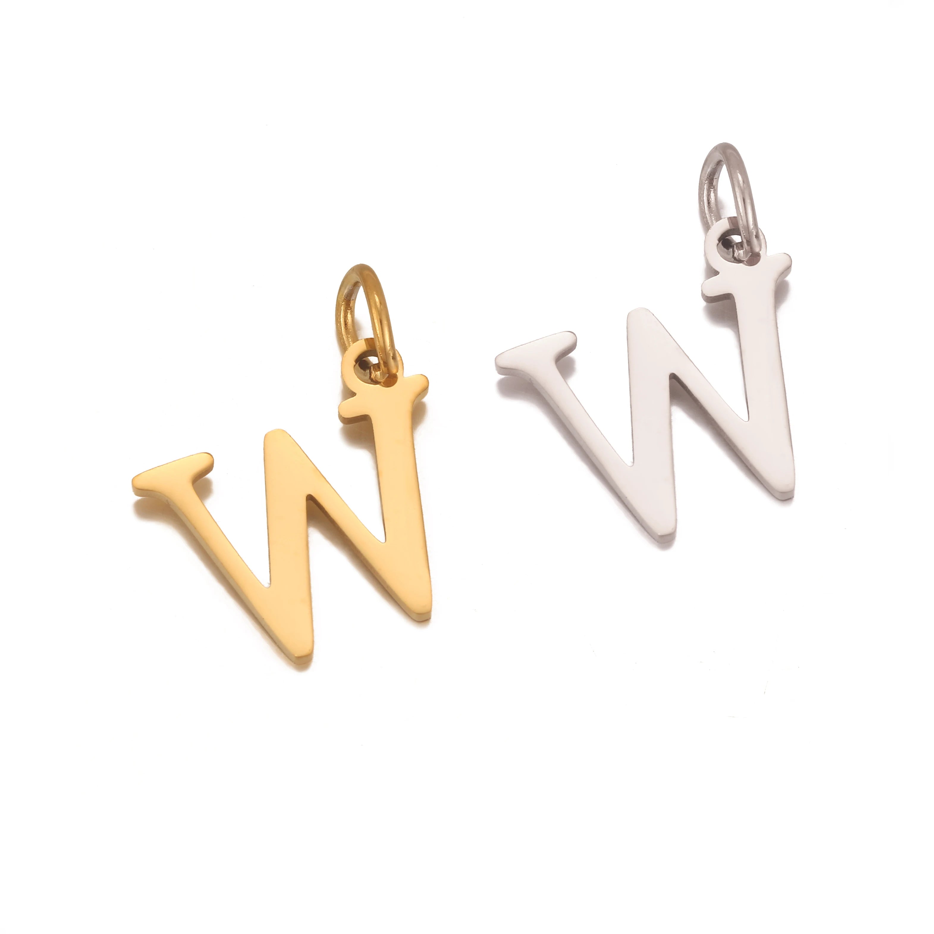 5Pcs Stainless Steel Initial Alphabet Charms Fadeless English Letter Pendant DIY Necklace Bracelet Gift Jewelry Making Supplies
