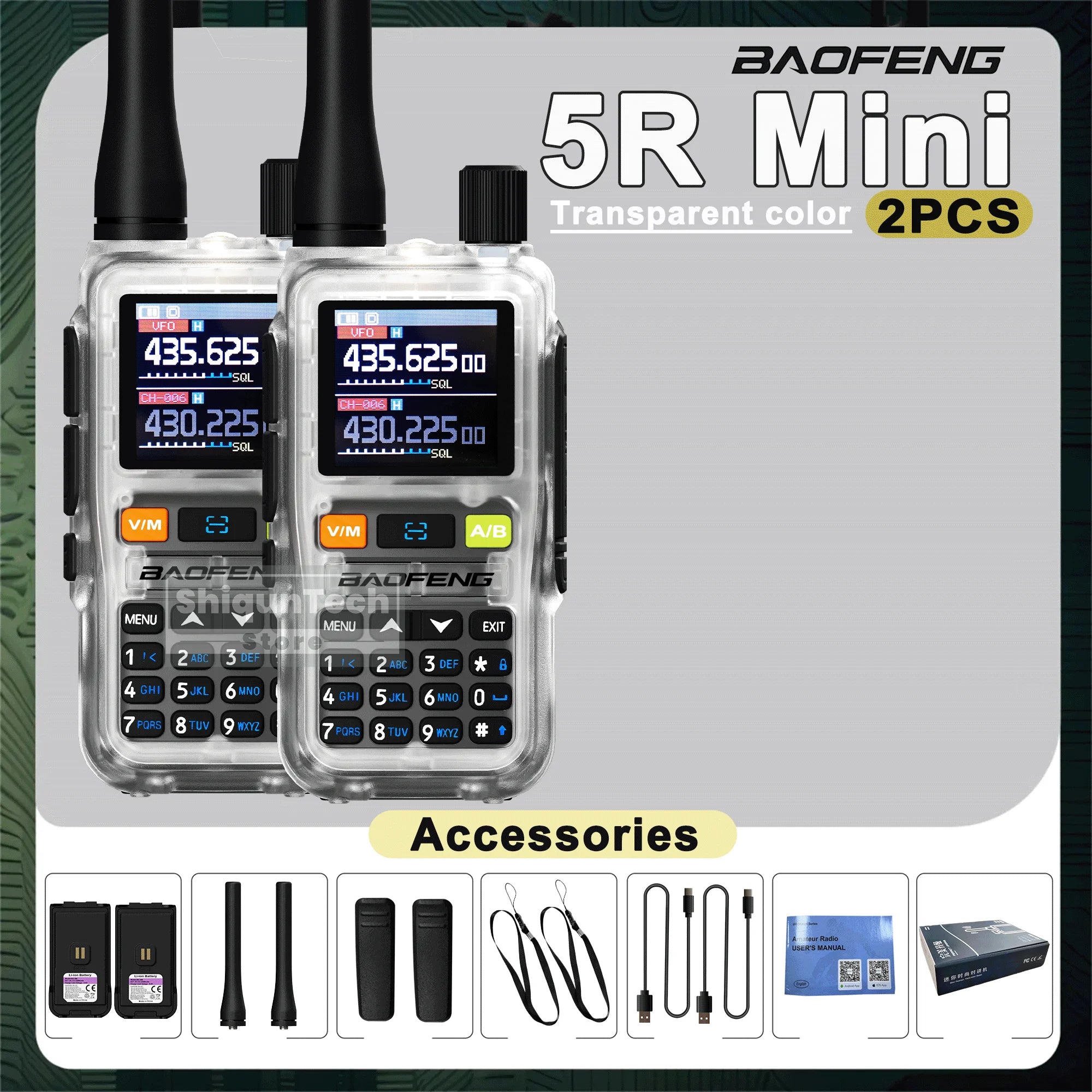 Baofeng UV 5R Mini Walkie Talkie Air Band UHF/VHF Dual Watch Dual PTT Bluetooth Programming Type-C Camping Ham Radio Upgrade 5R