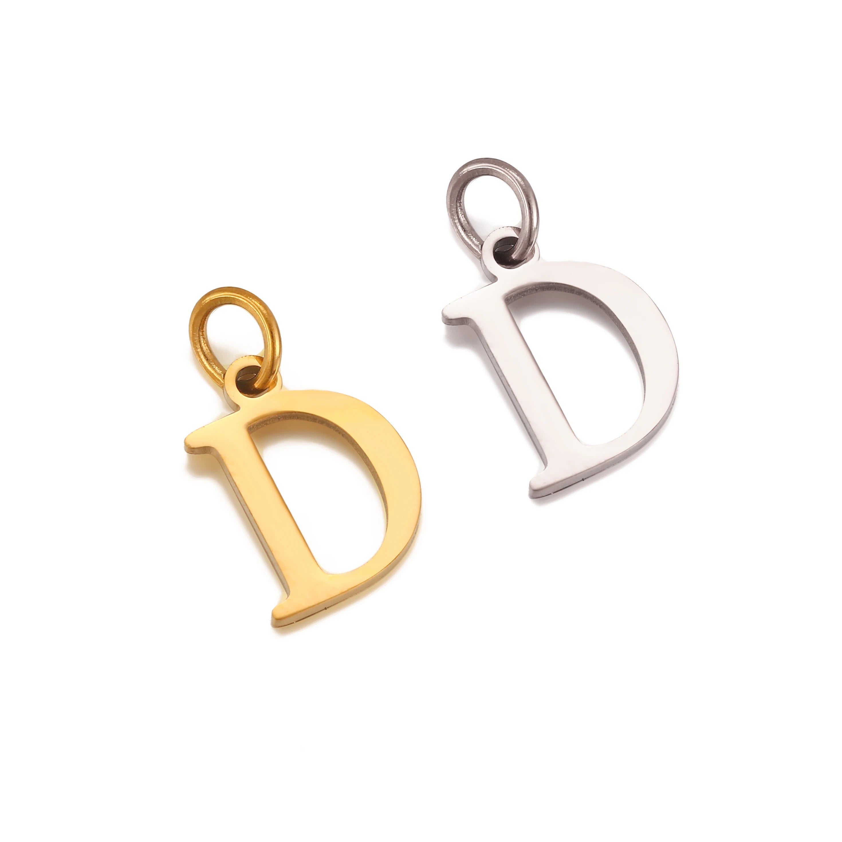5Pcs Stainless Steel Initial Alphabet Charms Fadeless English Letter Pendant DIY Necklace Bracelet Gift Jewelry Making Supplies