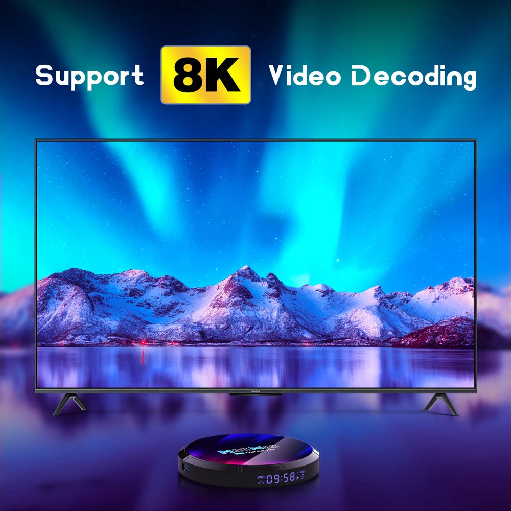 H96 MAX RK3528 Android 13.0 Quad Core 8K HDR LAN 100M WIFI6 BT5.0 Voice Assistant Global Language Media Player Smart TV Box