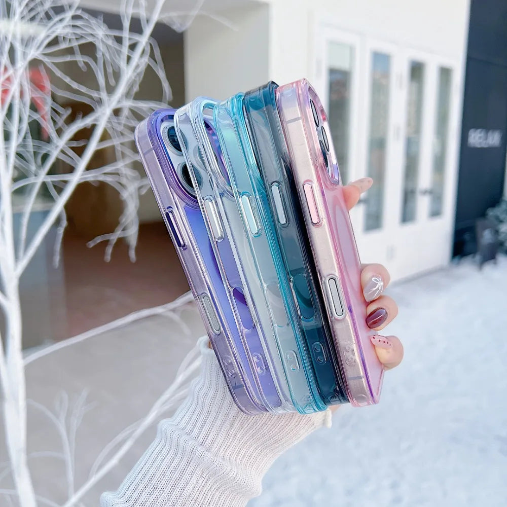 Luxury Metal Lens for MagSafe Magnetic Phone Case For iPhone 16 Pro Max 15 14 13 12 11 Wireless Charging Discolour Color Cover