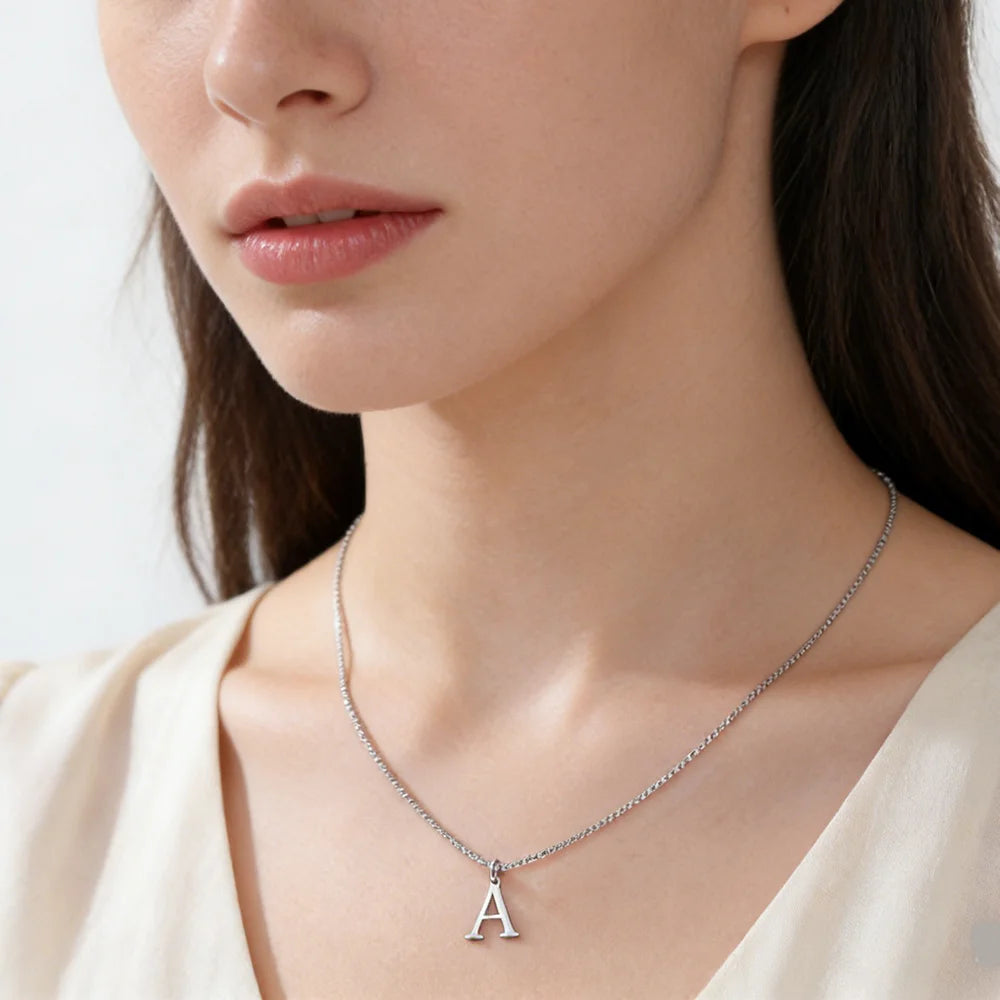 Cazador A-Z Initial Letter Women Necklace Stainless Steel Thin Box Chain Alphabet Pendant Jewelry Birthday Gift 2026 Trend New