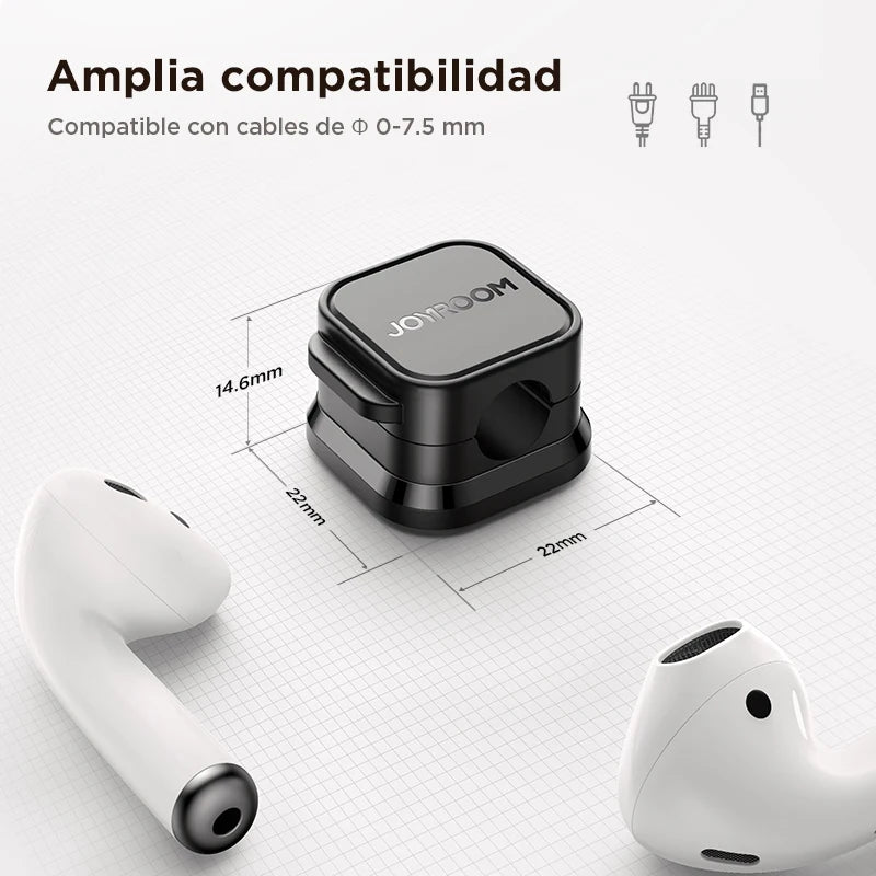 Joyroom Magnetic Cable Clips Cable Smooth Adjustable Cord Holder Cable Management Wire Keeper Under Desk Cable Organizer Holder