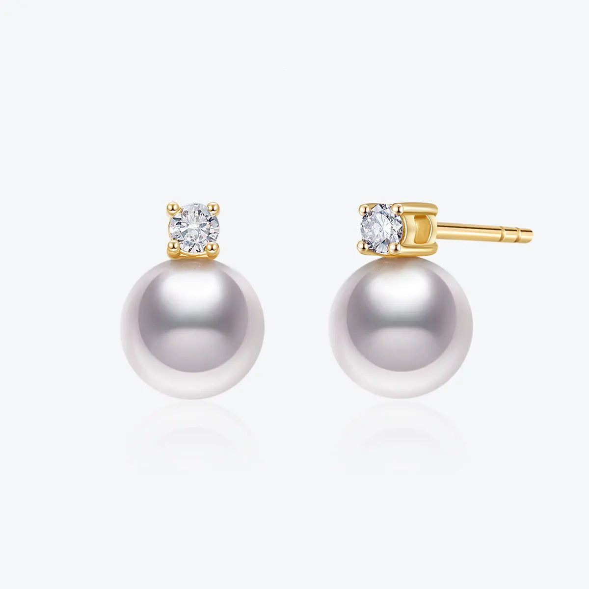 Senlissi-New Fashion 6A Lofty 8-12mm Freshwater Pearl Stud 18k Earrings for Women S925 Sterling Silver Jewelry Girlfriend Gifts