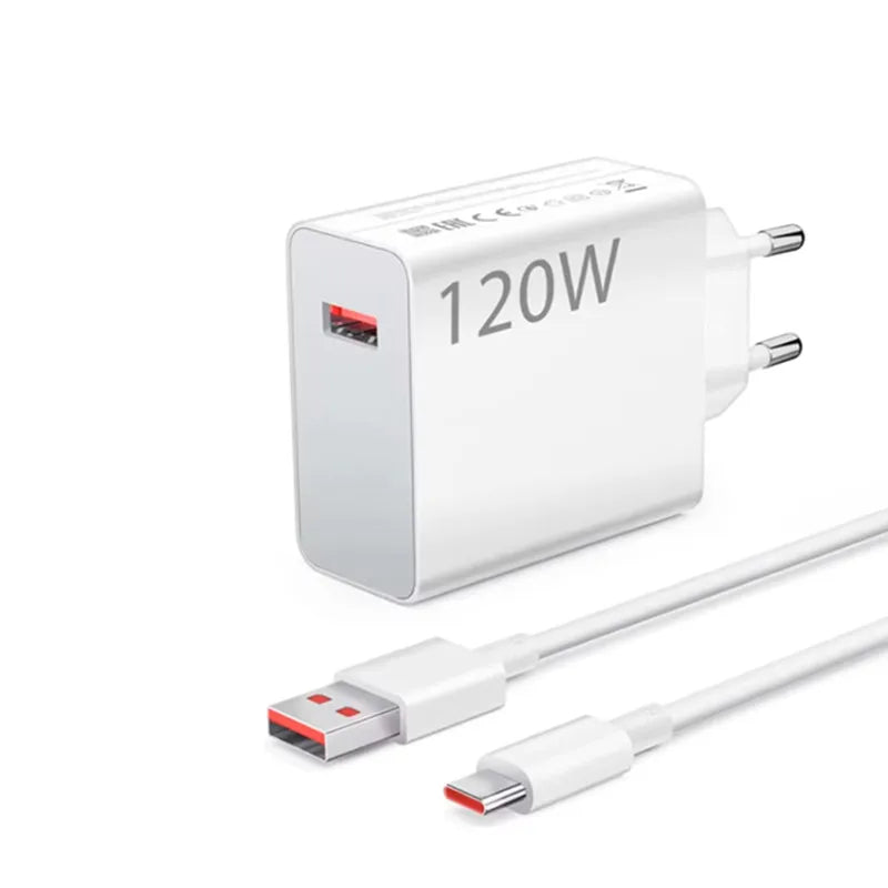 120W Fast USB Charger for Xiaomi 11 12 13 14 Redmi Note 11T 12 12T 13 14 Pro POCO F4 F5 X4 X5 X6 Type C Turbo Charging 6A Cable