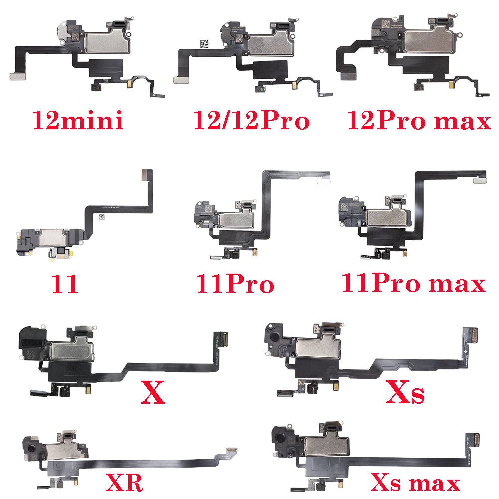 1Pcs Earpiece With Proximity Light Sensor Flex Cable For iPhone X XR XS MAX 11 12 Pro max Mini Ear Speaker Replacement Parts