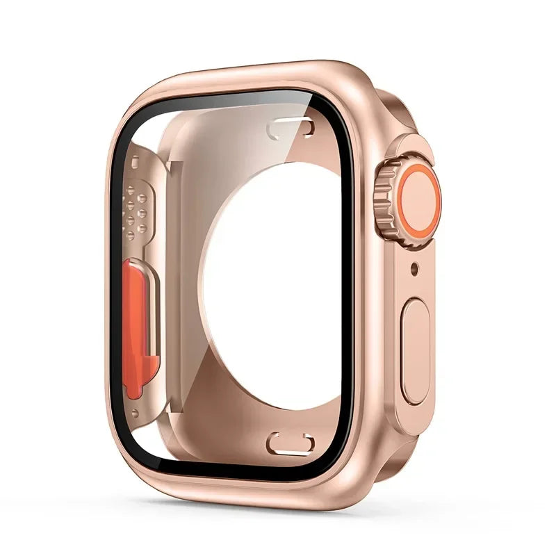 Tempered Glass+Cover For Apple Watch case 46mm 42mm 45mm 44mm 41mm 40mm Screen bumper Protector for iwatch serie 10 9 8 7 6 SE 5