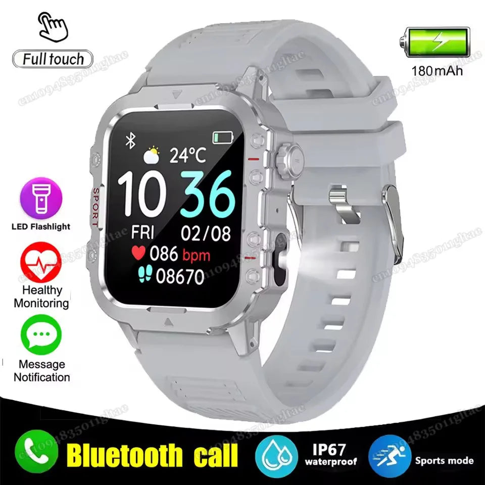 1400mAh Big Battery Smart Watch Men Outdoor GPS Flashlight 10ATM Waterproof Bluetooth Call AMOLED HD Sports Smartwatch AT-1282