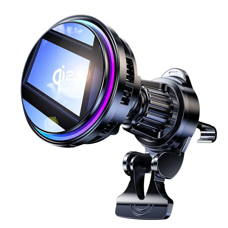 Ice Cooling Magnetic Wireless Car Charger Fast Charging Station for iPhone 17 16 15 14 13 Pro Max MacSafe Car Phone Holder Stand