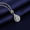 925 Sterling Silver Necklace Pendant Shining water droplet Zircon for Women Wedding Jewelry Engagement Charm Party Gift royal