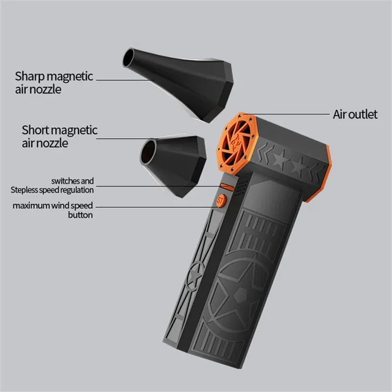 Fiizreal X50 Brushless Turbo Fan 240W High-Speed Portable 8000mAh Rechargeable 57m/s Typhoon Wind Type-C Charging Camping Fan