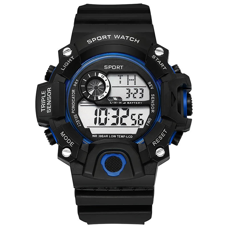 YIKAZE Y73 Men's Watch Digital Sports Electronic Wristwatch Large Dial Multifunctional Waterproof Luminous Alarm Male's Bracelet
