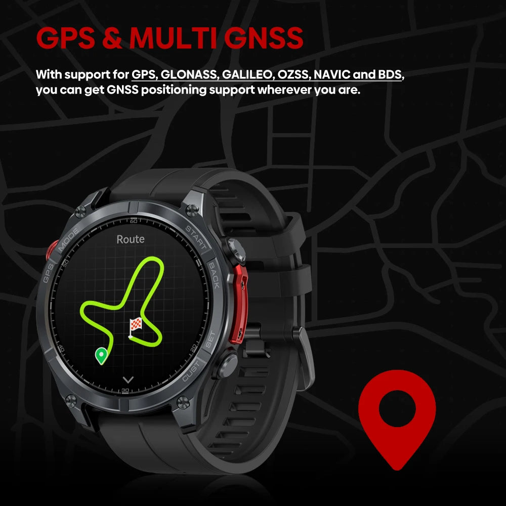 New Ciberer Vertix Stratos 4 GPS Smart Watch 1.43''AMOLED Display Built-in Compass Flashlight 170+ Sports Modes 5 ATM Smartwatch