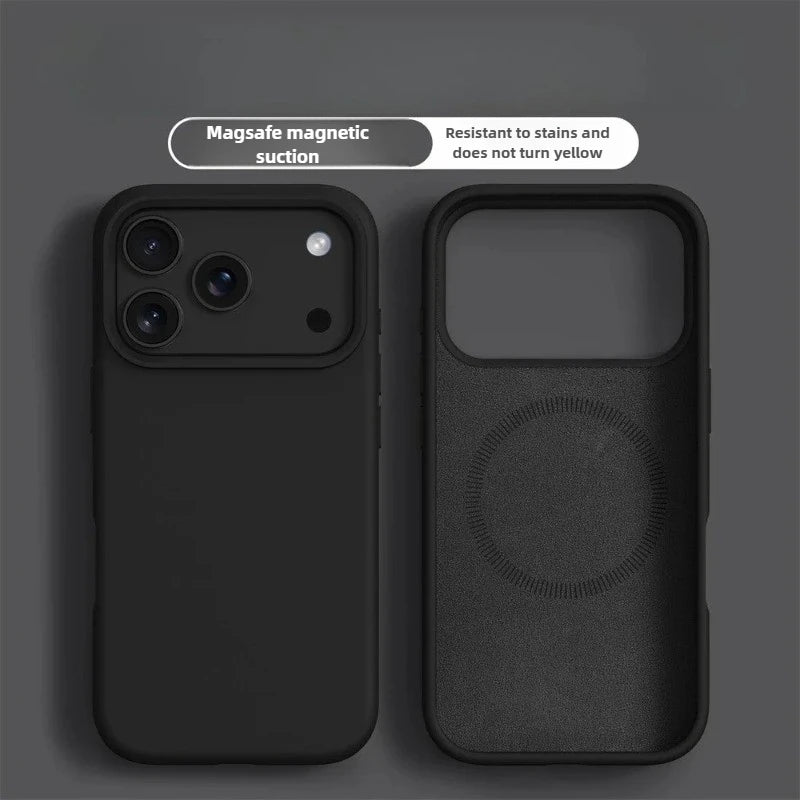 Liquid Silicone Magnetic for MagSafe Phone Case for IPhone17ProMax 16 15 14 13 17Air Solid Color Skin Protection Soft Back Cover