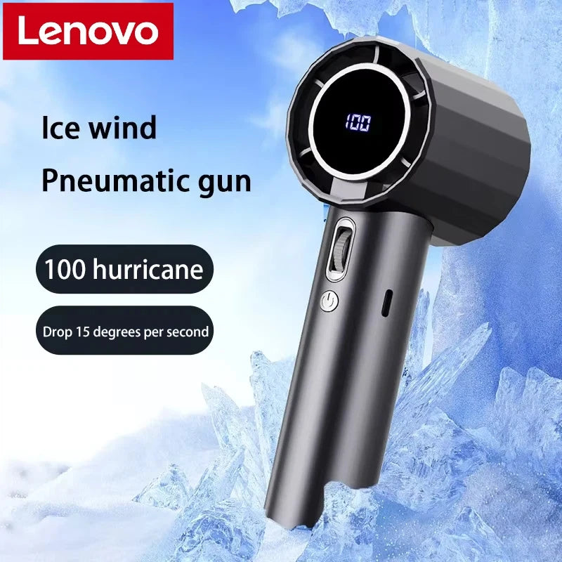 Lenovo Portable Refrigeration Fan Handheld Turbo Fan 100 Gears Adjustable USB Rechargeable Mini Personal Fan for Travel Camping