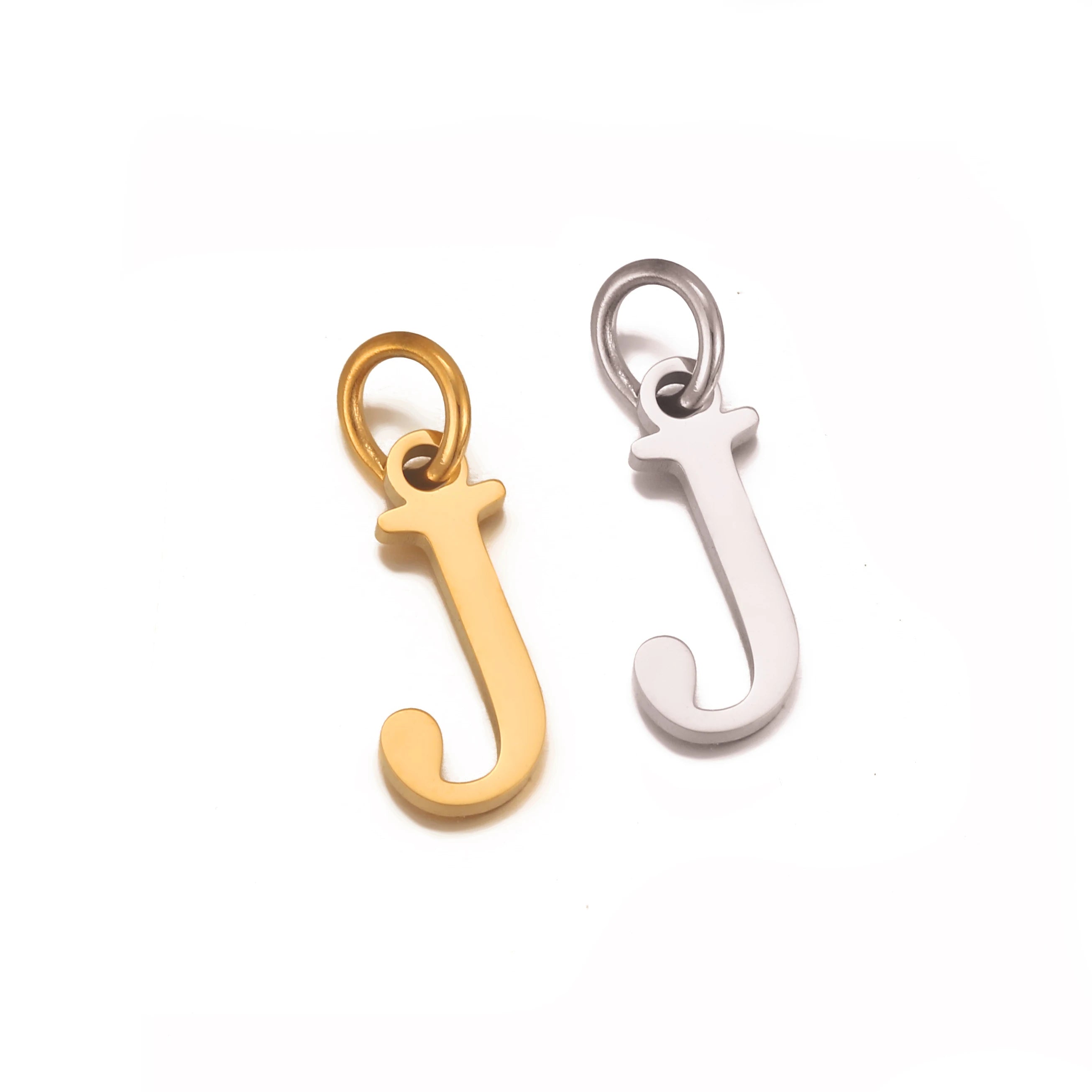 5Pcs Stainless Steel Initial Alphabet Charms Fadeless English Letter Pendant DIY Necklace Bracelet Gift Jewelry Making Supplies